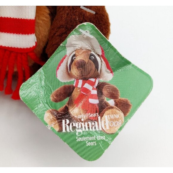 Sears Plush Reginald Raccoon 6” Christmas Holiday Stuffed Toy 2009 Beanbag - Picture 5 of 6